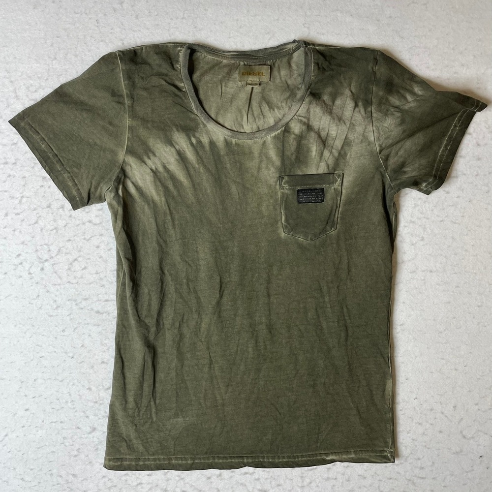 Diesel‎ Men's Green Washed Pocket T Shirt Size S